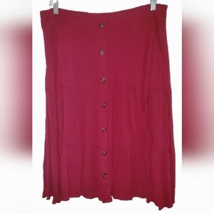 [Size 0/Lrg or 12] *Last Price Drop" Torrid ~ Button Front Tiered Skirt Pockets